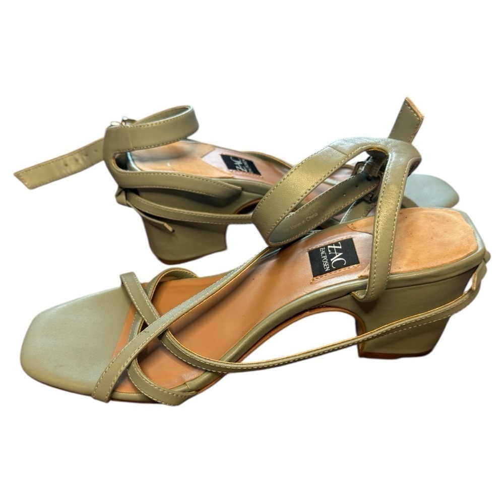 Zac Posen Green Strappy Heels for Formal Events - Picture 2 of 5